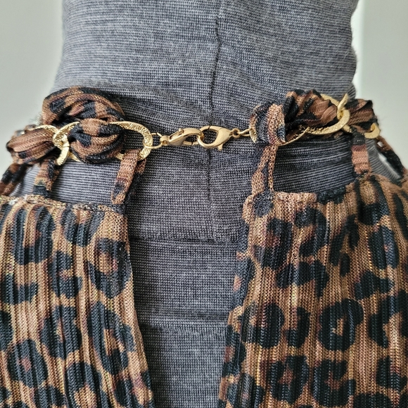 Joie Leopard Print Chained Neck Halter Top - Picture 3 of 10